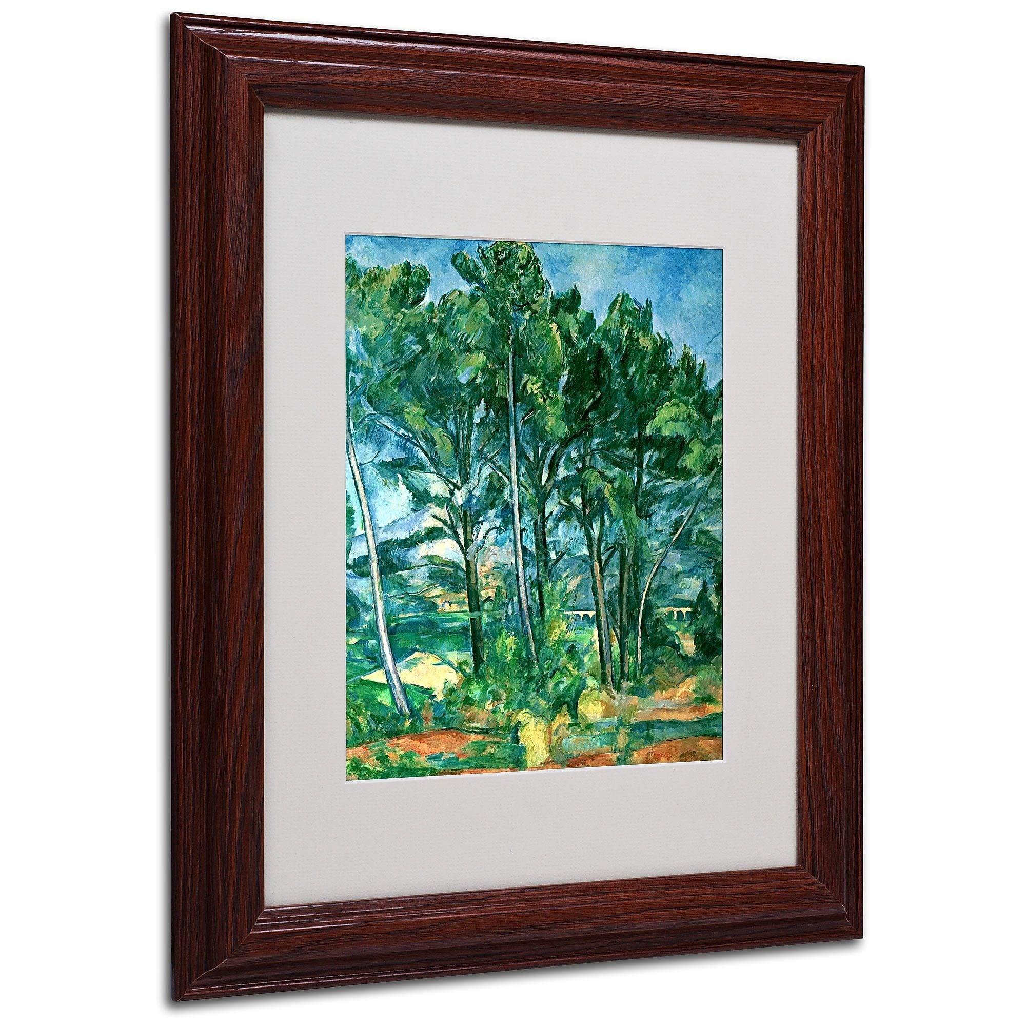 Paul Cezanne 'The Aqueduct' Matted Framed Art - 11x14 Inches - Wood Frame
