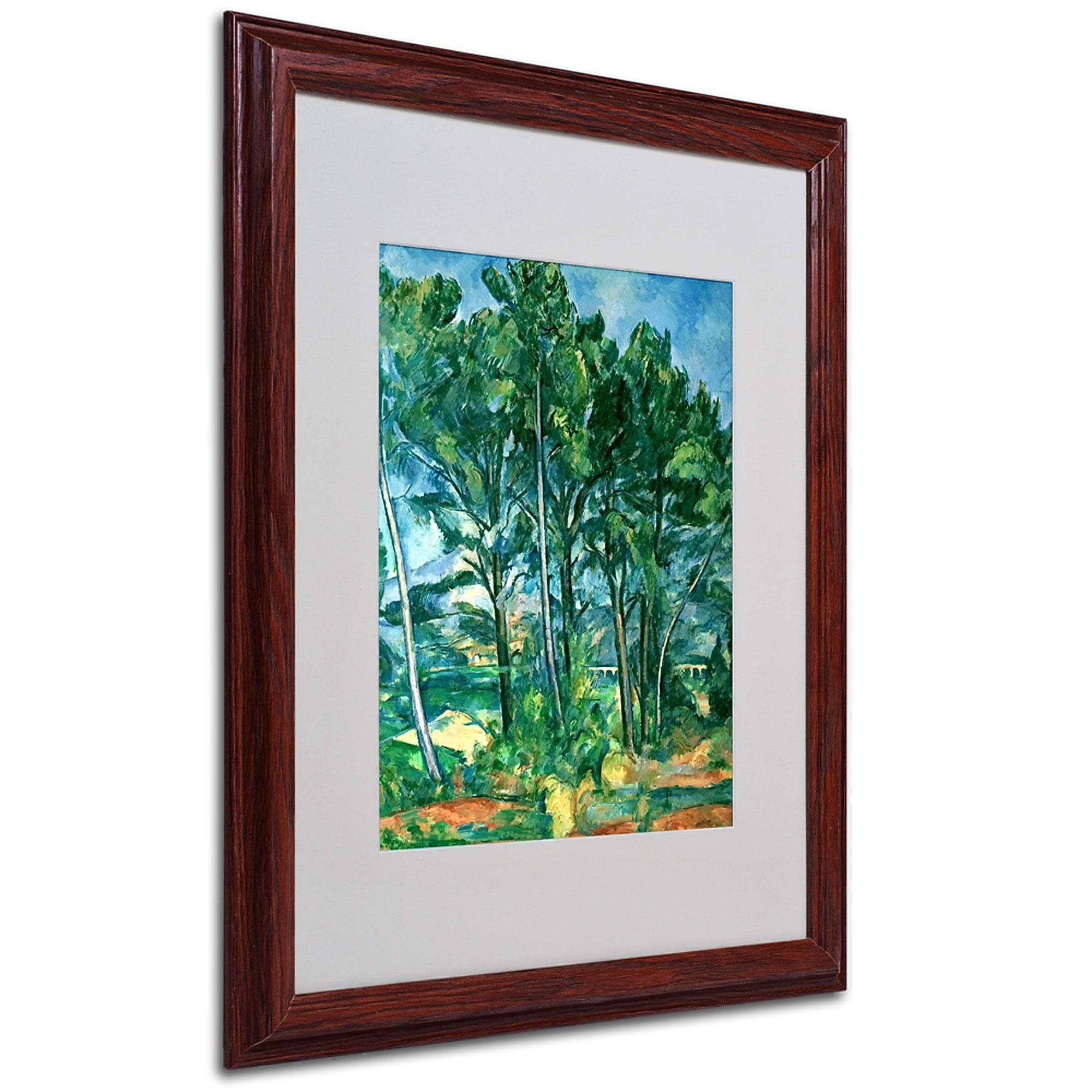 Paul Cezanne 'The Aqueduct' Matted Framed Art - 16x20 Inches - Wood Frame