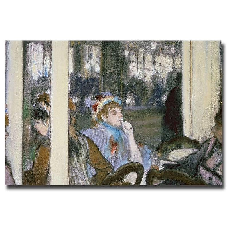 Trademark Fine Art Edgar Degas 'Women on a Cafe Terrace, 1877' Canvas Art