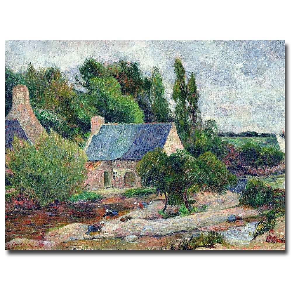Trademark Fine Art Paul Gauguin 'Washerwomen at Pont-Aven, 1886' Canvas Art 18x24 Inches