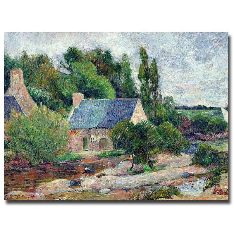 Trademark Fine Art Paul Gauguin 'Washerwomen at Pont-Aven, 1886' Canvas Art 18x24 Inches