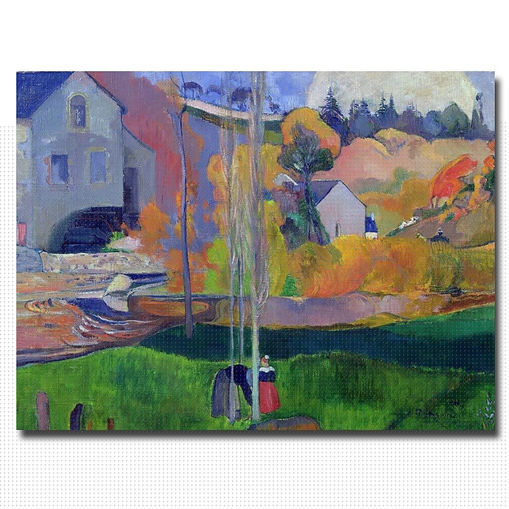 Trademark Fine Art Paul Gauguin Brittany Landscape-David Mill, 1894' Canvas 35x47 Inches