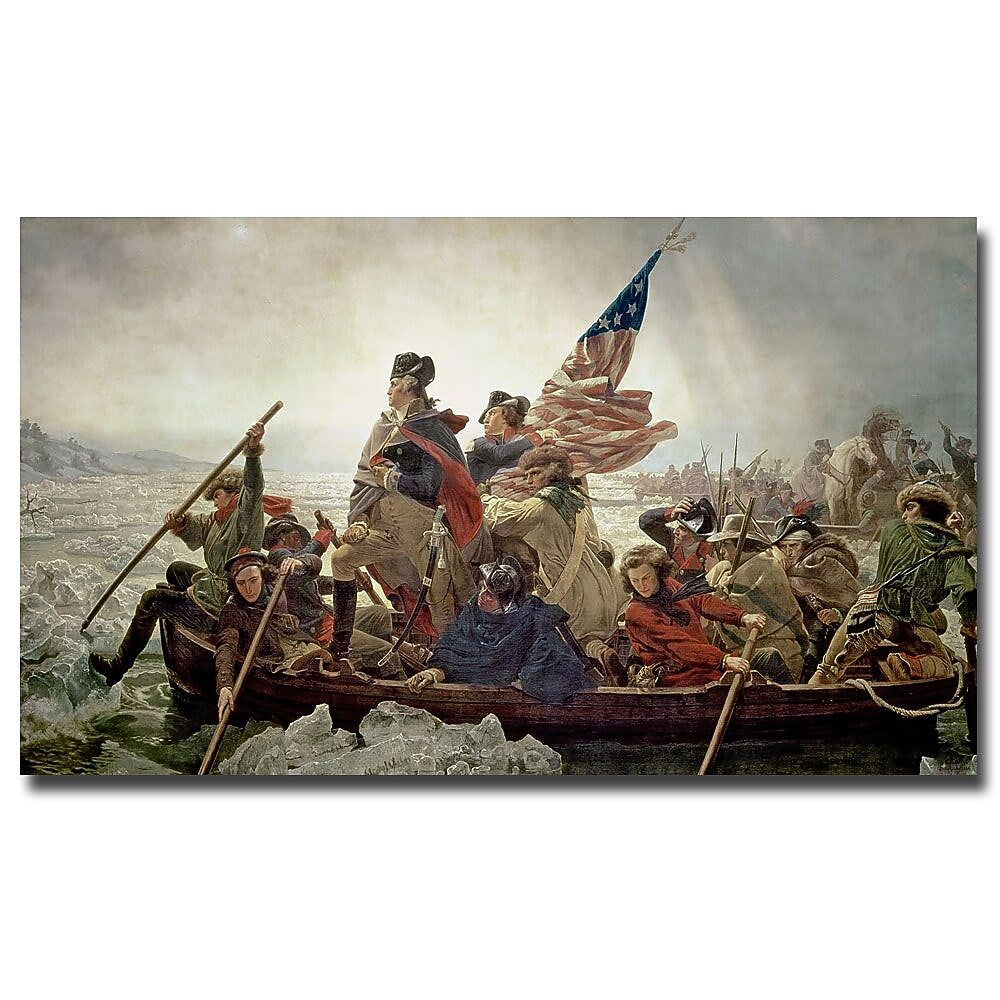 Trademark Fine Art Emanuel Leutze 'Washington Crossing Delaware River in 1776' 14x24 Inches