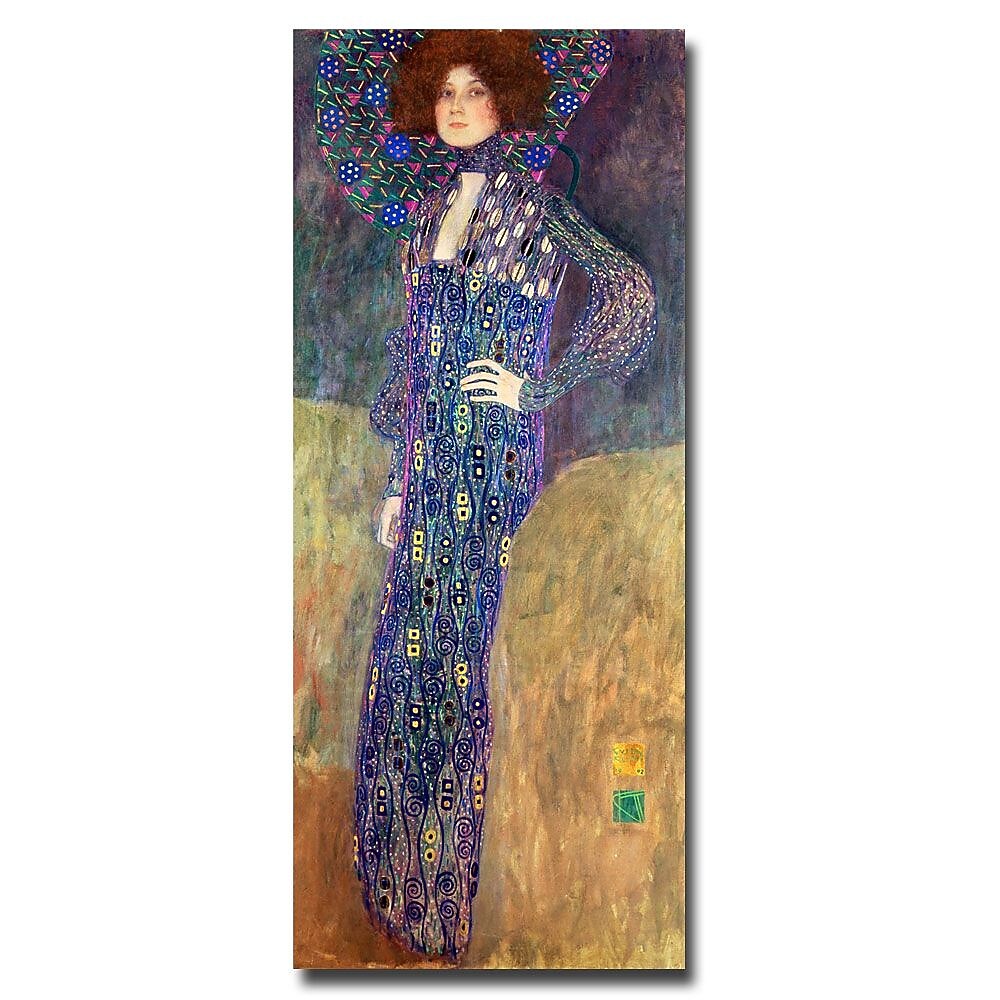Trademark Fine Art Gustav Klimt 'Emilie Floege' Canvas Art 10x24 Inches