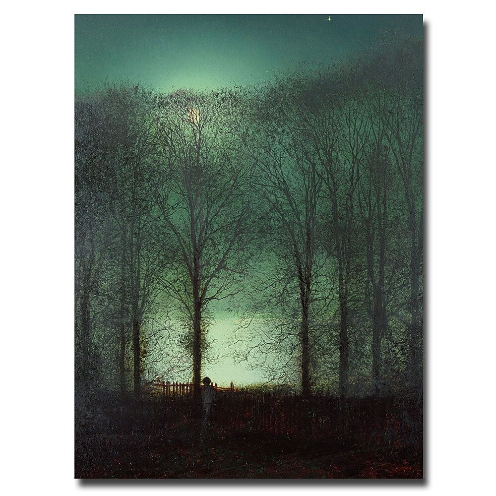 Trademark Fine Art John Atkinson Grimshaw 'Figure in the Moonlight' Canvas Art