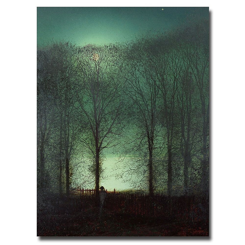 Trademark Fine Art John Atkinson Grimshaw 'Figure in the Moonlight' Canvas Art