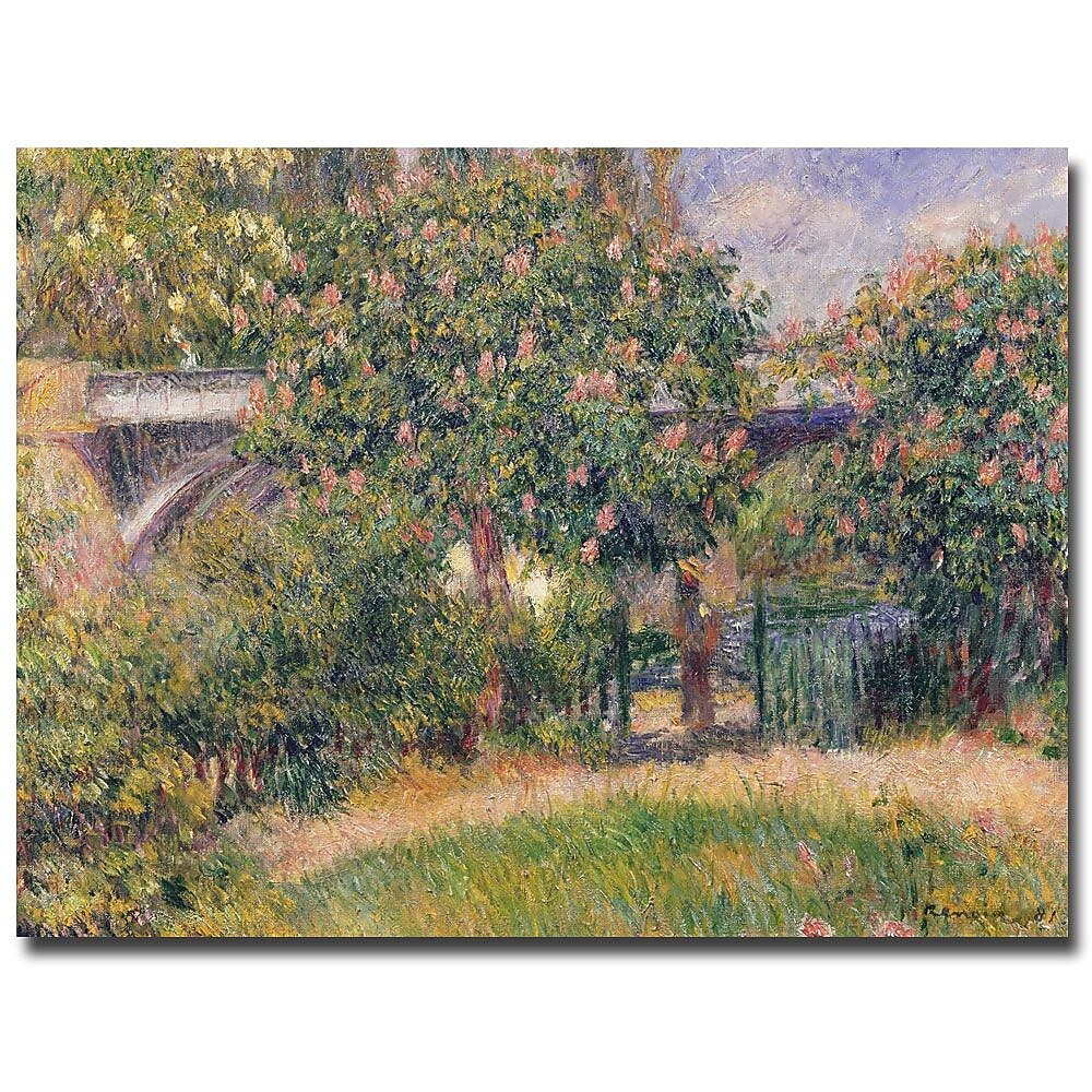 Trademark Fine Art Pierre Renoir 'Railway Bridge at Chatou, 1881' Canvas Art 35x47 Inches