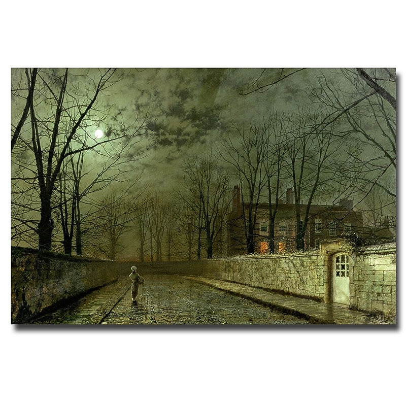 Trademark Fine Art John Atkinson Grimshaw 'Silver Moonlight 1880' Canvas Art