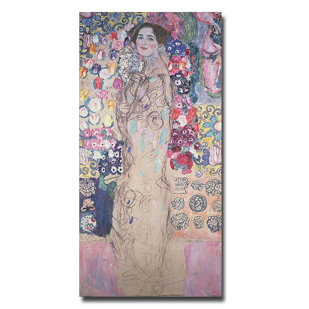 Trademark Fine Art Gustav Klimt 'Poetrait of Maria Munk' Canvas Art 20x47 Inches