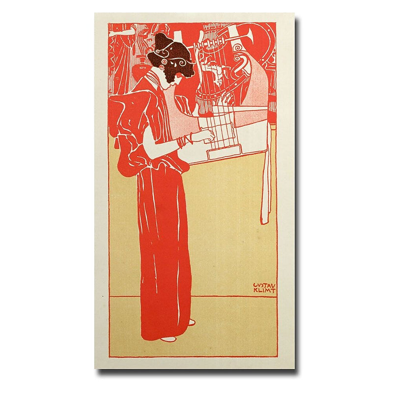 Trademark Fine Art Gustav Klimt 'Musik 1901' Canvas Art 18x32 Inches