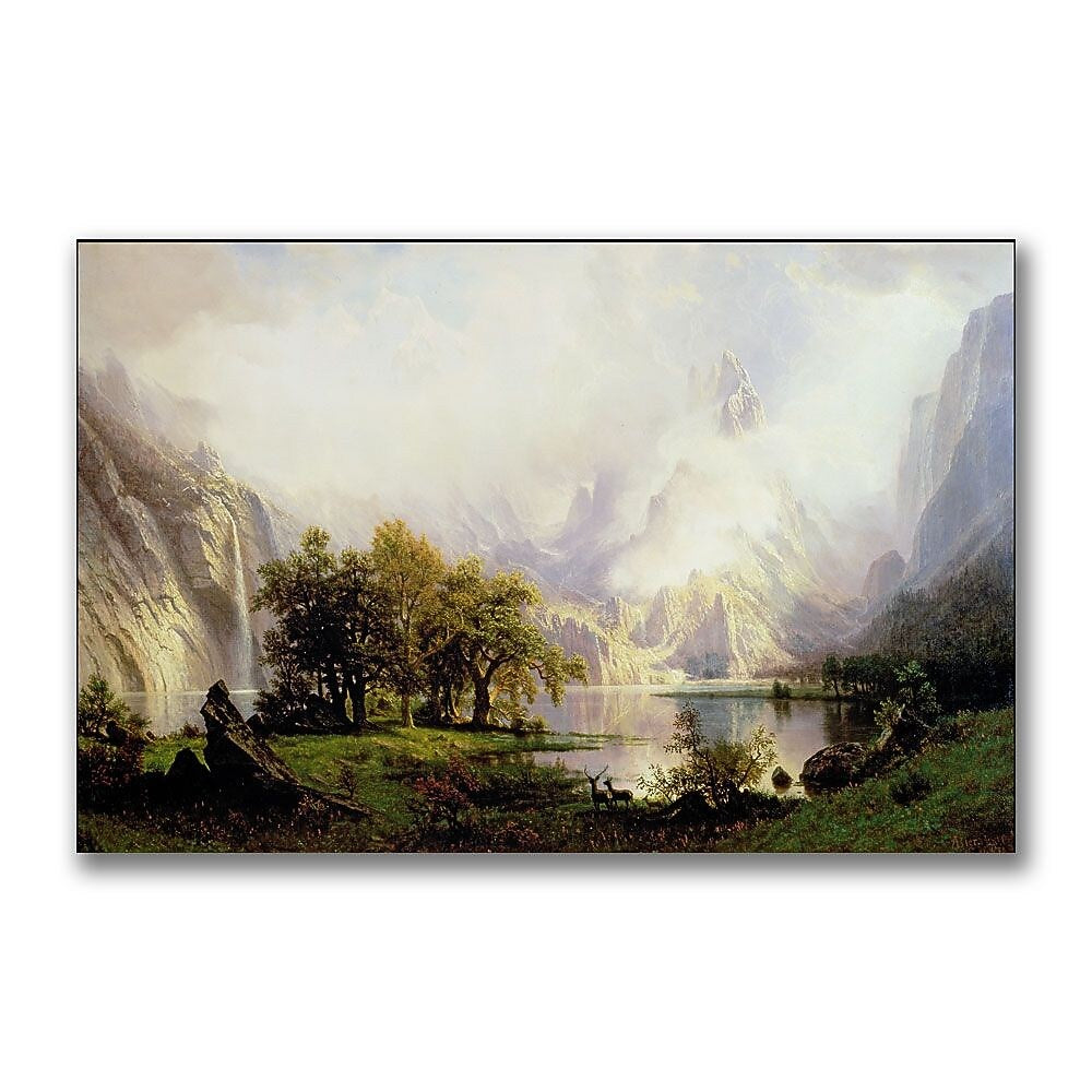 Trademark Fine Art Albert Biersdant 'Rocky Mountian Landscape 1870' Canvas Art