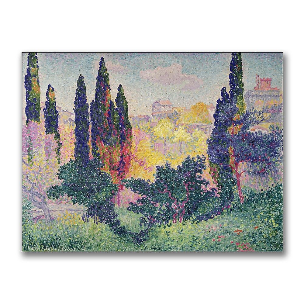 Trademark Fine Art Henri Edmond Cross 'The Cypresses at Cagnes' Canvas Art