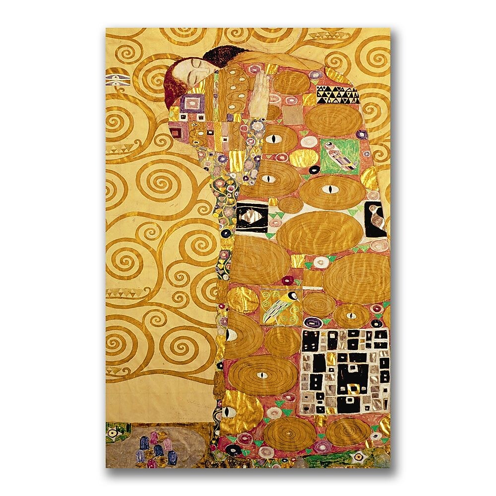 Trademark Fine Art Gustav Klimt, 'Fulfillment' Canvas Art 14x24 Inches