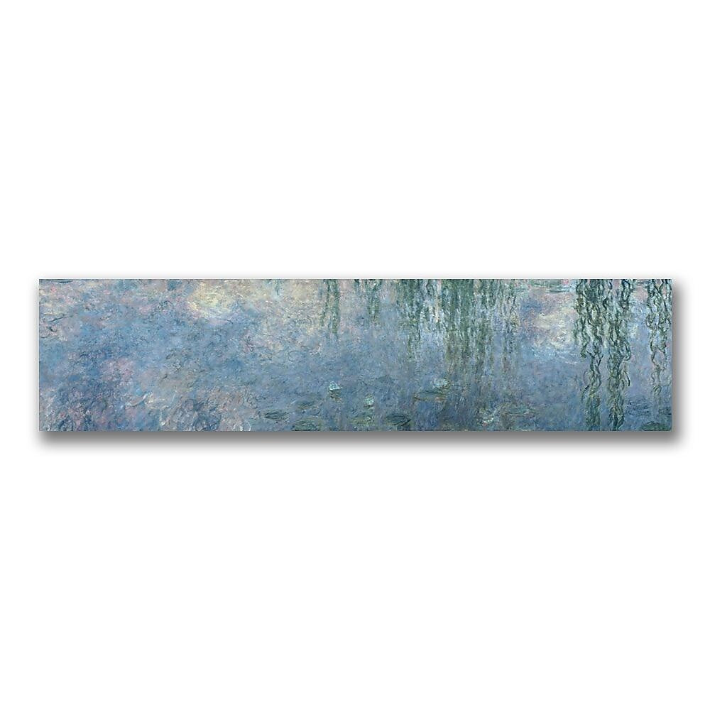 Trademark Fine Art Claude Monet 'Waterlillies Morning' Canvas Art 10x32 Inches