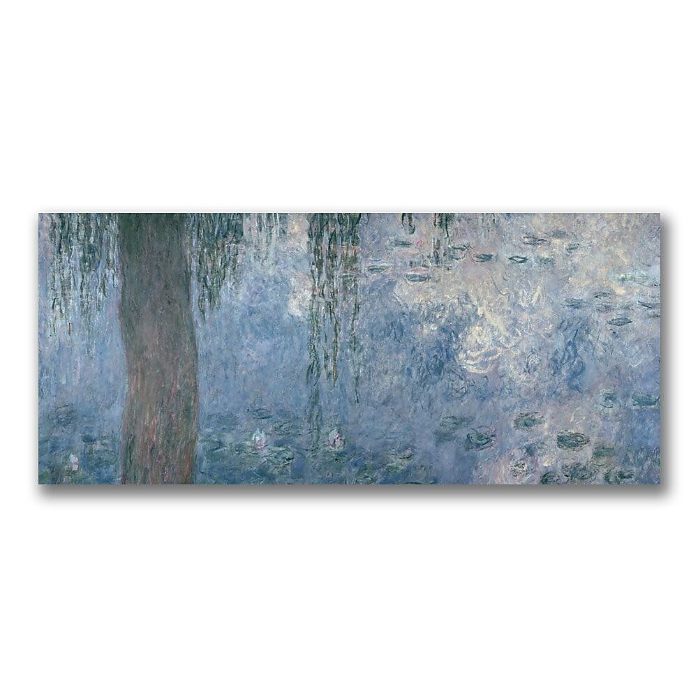 Trademark Fine Art Claude Monet Waterlillies Morning II' Canvas Art 20x47 Inches