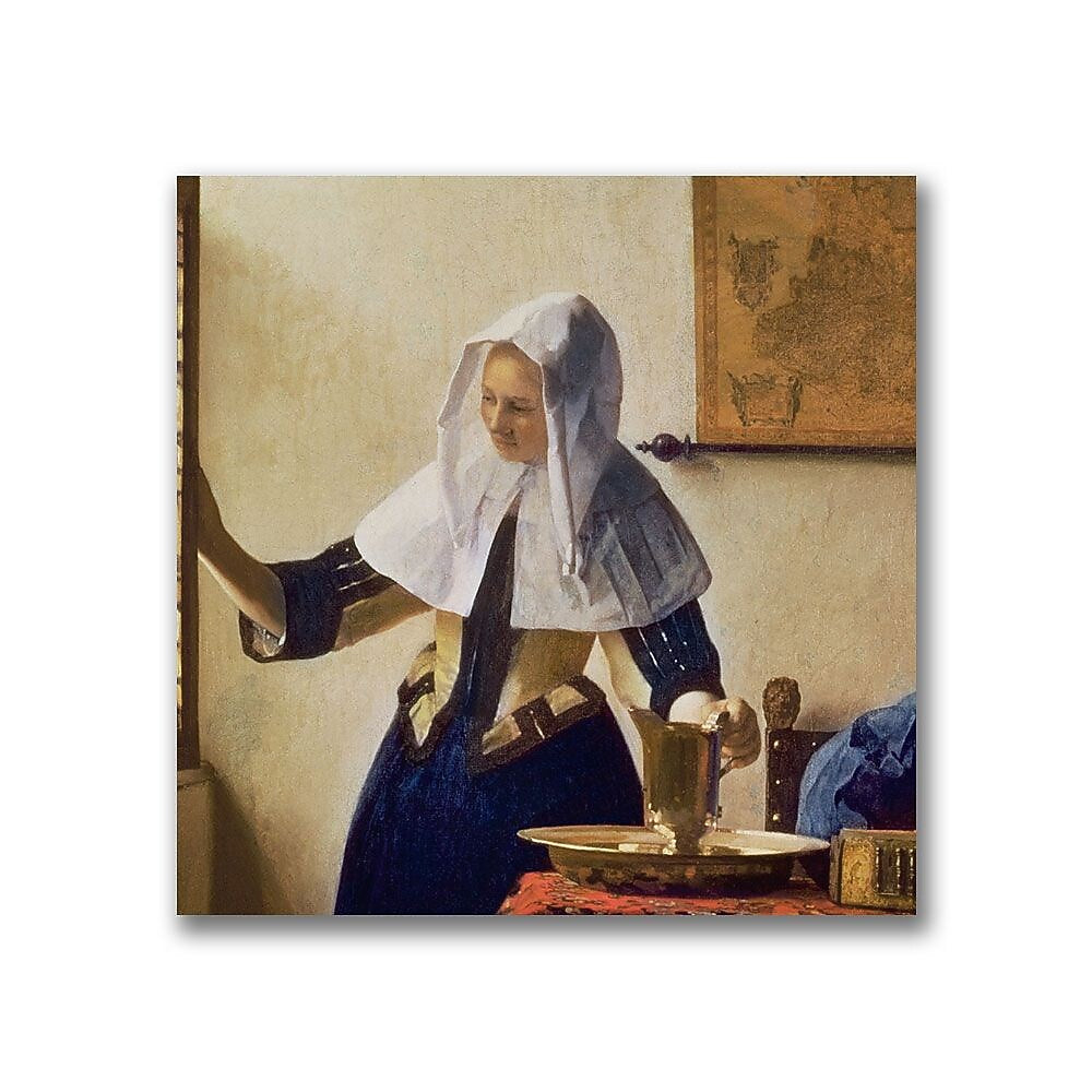 Trademark Fine Art Jan Vermeer 'Young Woman with a Water Jug' Canvas Art 14x14 Inches