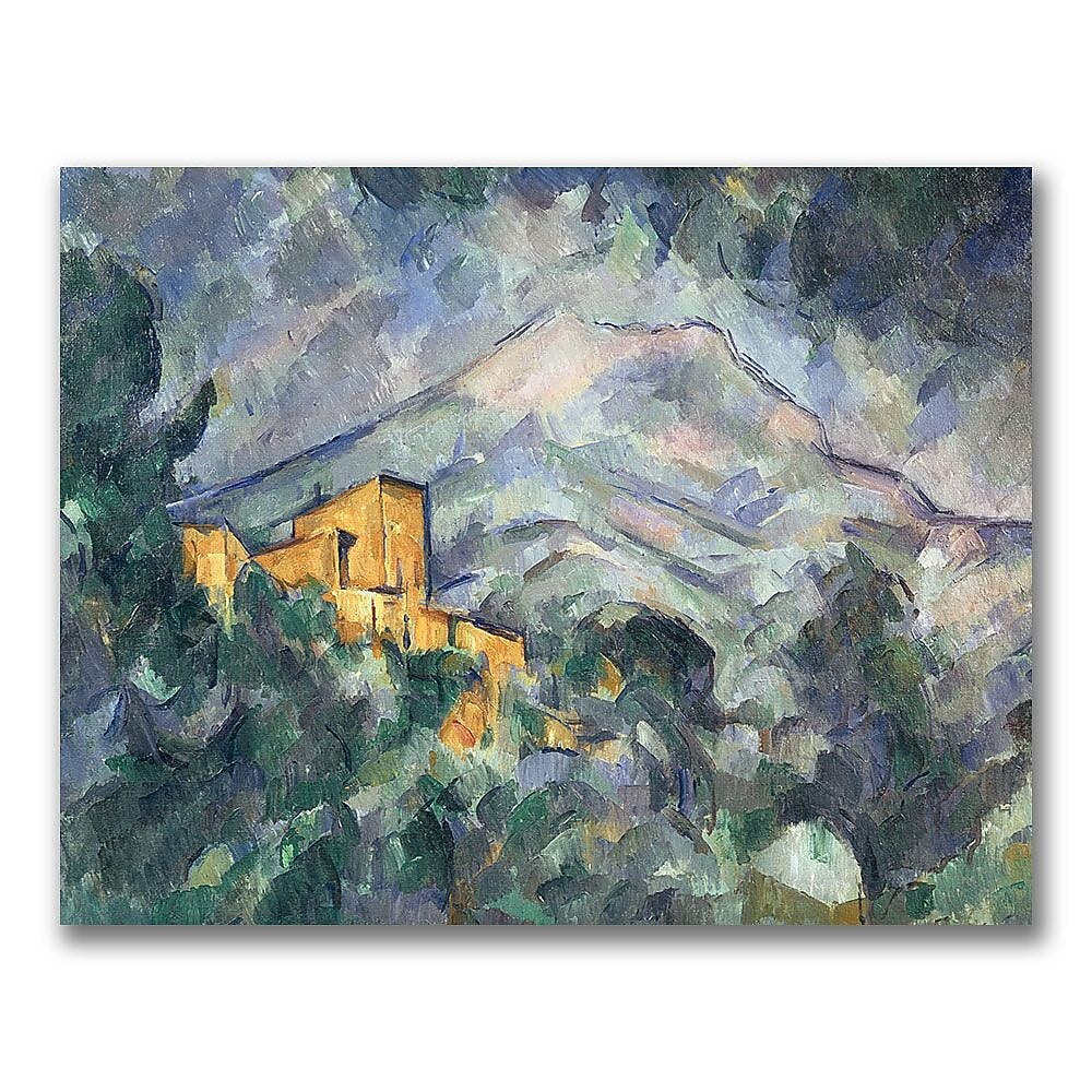 Trademark Fine Art Paul Cezanne 'Montagne Saint-Victoire Black' Canvas Art 18x24 Inches