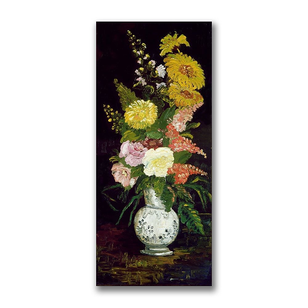 Trademark Fine Art Paul Cezanne 'Vase of Flowers' Canvas Art 16x32 Inches