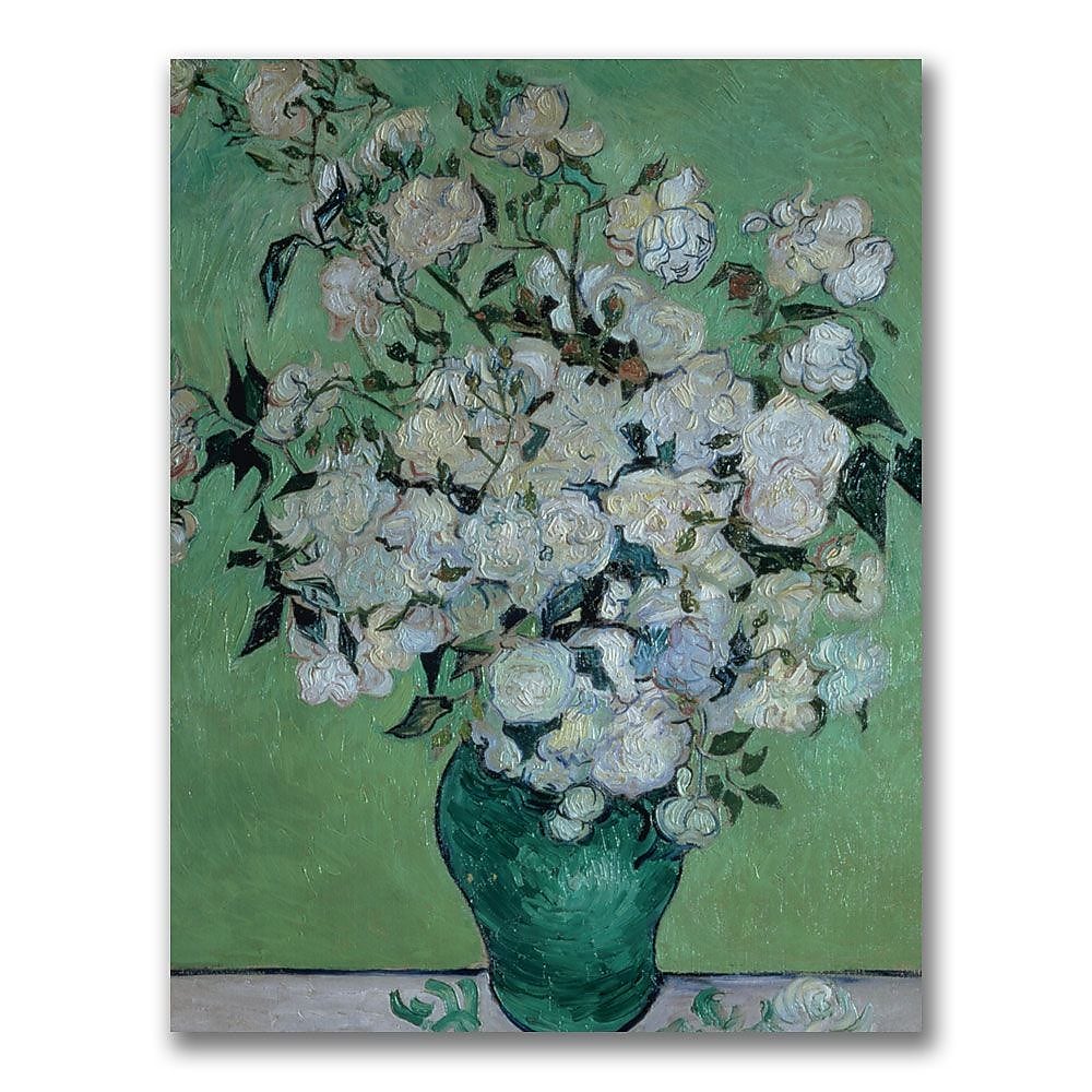 Trademark Fine Art Vincent Van Gogh 'Vase of Roses' Canvas Art 18x24 Inches