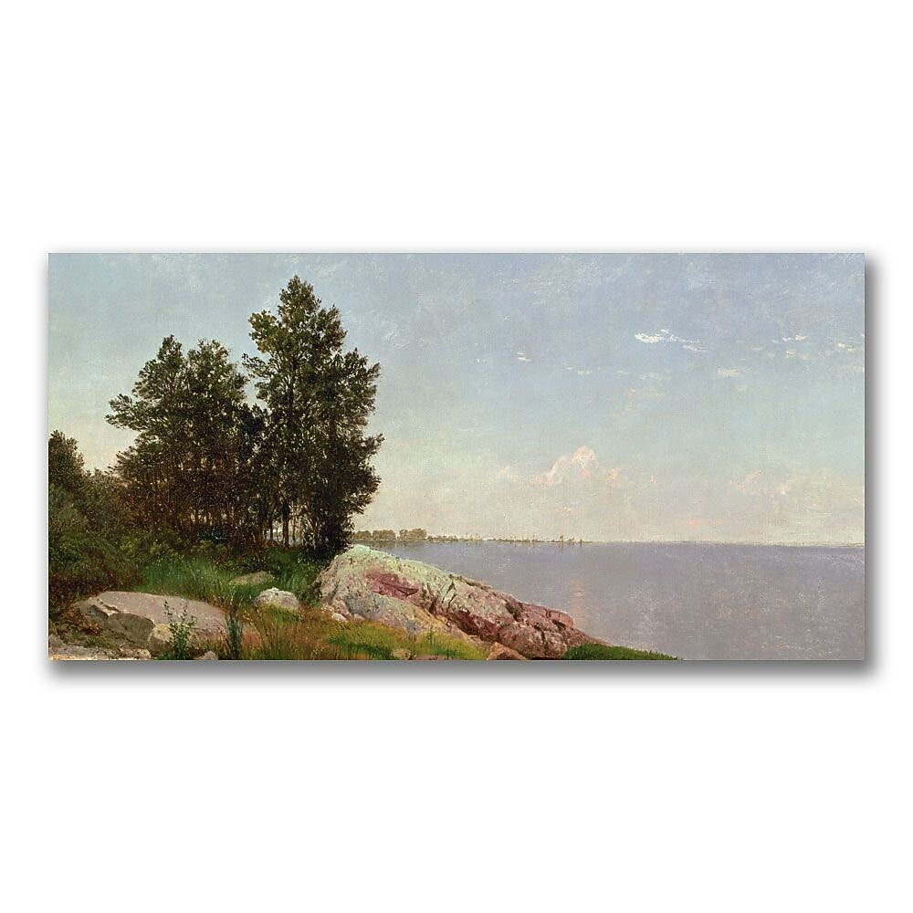 Trademark Fine Art John Kensett 'Long Island Sound at Darien' Canvas Art 16x32 Inches