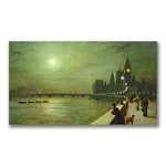Trademark Fine Art John Grimshaw 'Reflections on the Thames' Canvas Art 14x24 Inches