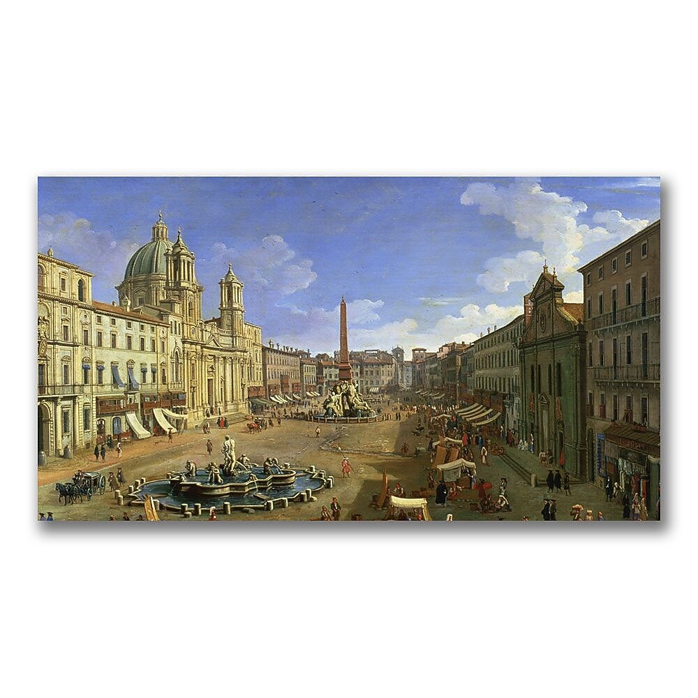 Trademark Fine Art Canatello 'View of the Piazza Navona Rome' Canvas Art 14x24 Inches