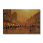 Trademark Fine Art John Grimshaw 'A Street at Night' Canvas Art 30x47 Inches