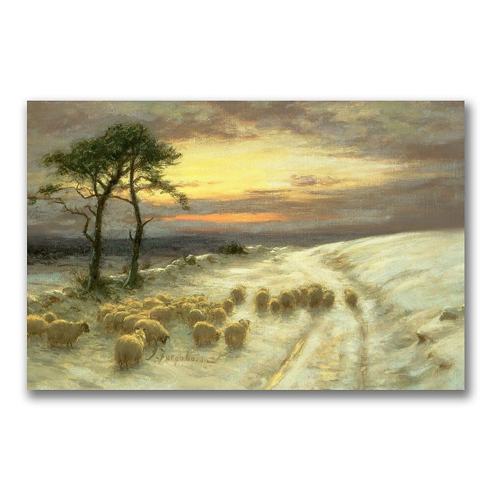 Trademark Fine Art Joseph Farquharson 'Sheep in the Snow' Canvas Art