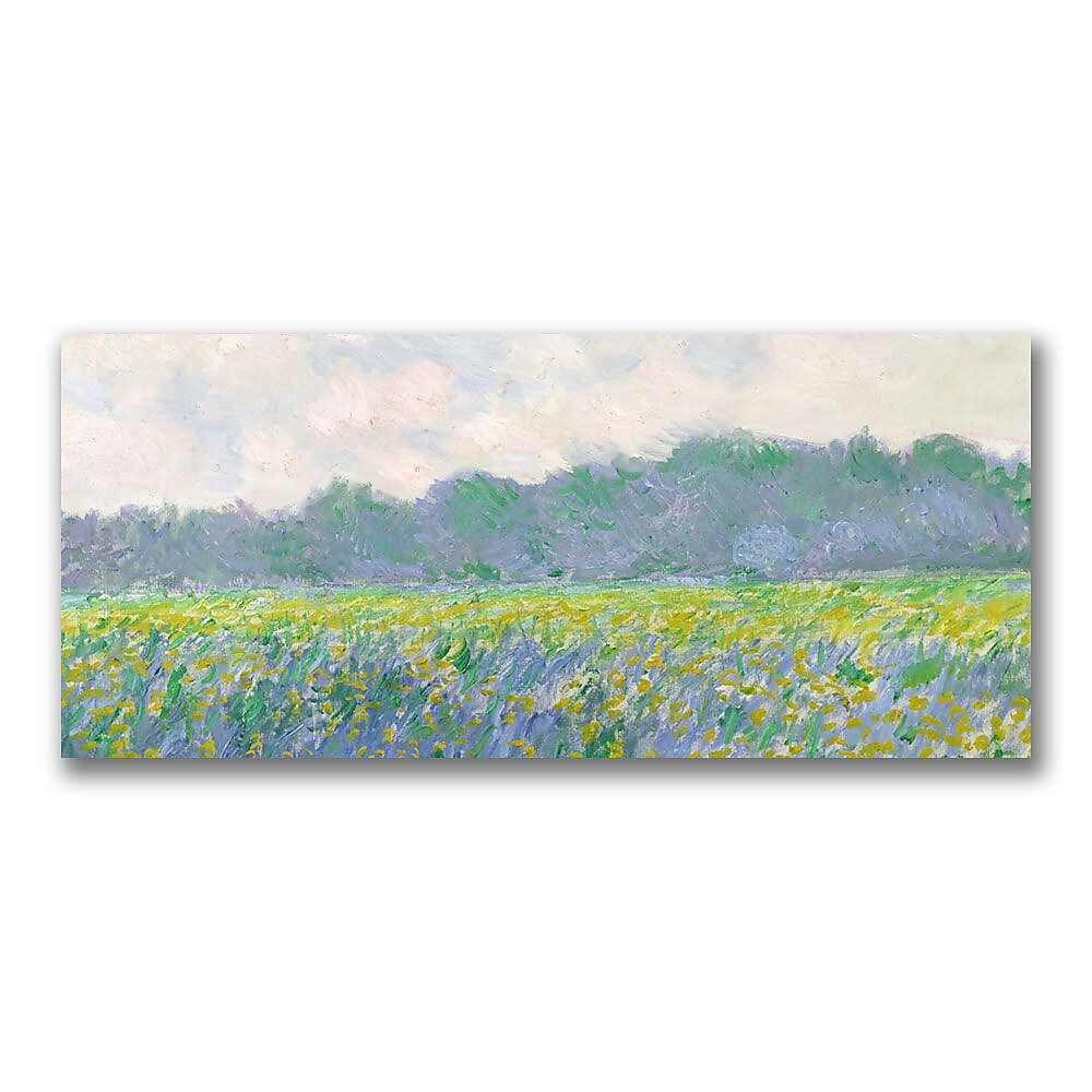 Trademark Fine Art Claude Monet 'Field of Yellow Irises at Giverny' Canvas Art 10x24 Inches