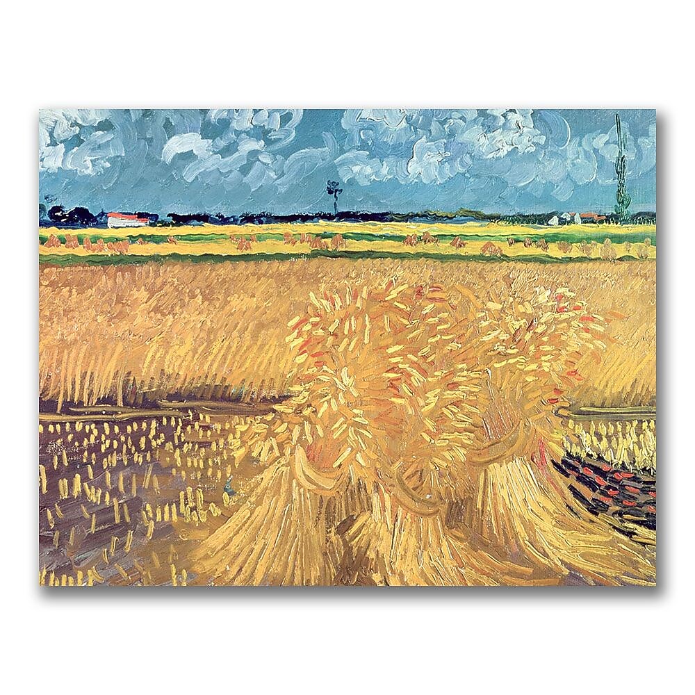 Trademark Fine Art Vincent Van Gogh 'Wheatfield with Sheaves 1888' Canvas Art