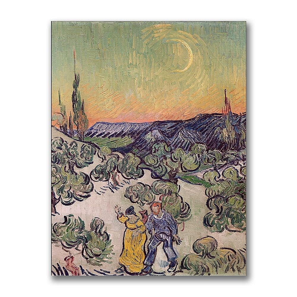 Trademark Fine Art Vincent Van Gogh 'Moonlit Landscape1889' Canvas Art