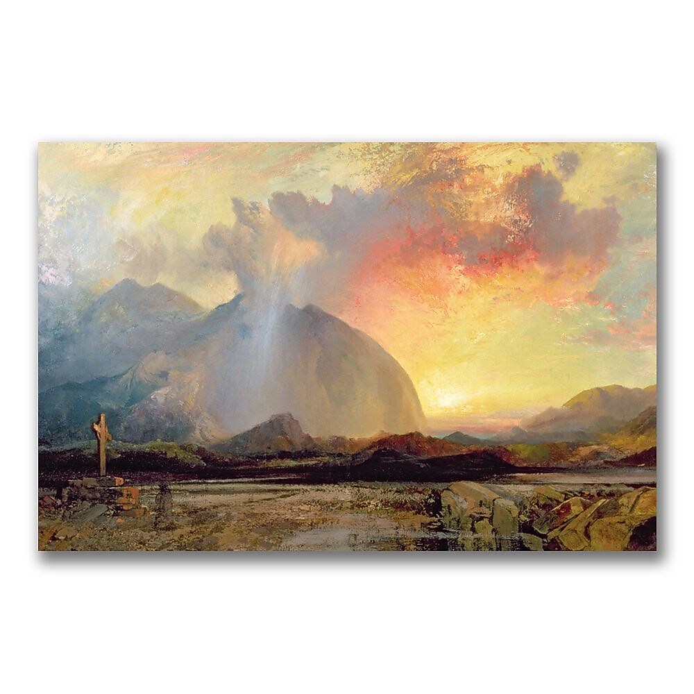 Trademark Fine Art Thomas Moran 'Sunset Vespars at the Rugged Cross' Canvas Art