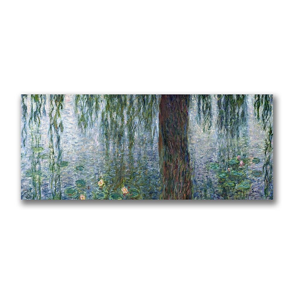 Trademark Fine Art Claude Monet 'Waterlillies Morning' Canvas Art 10x24 Inches