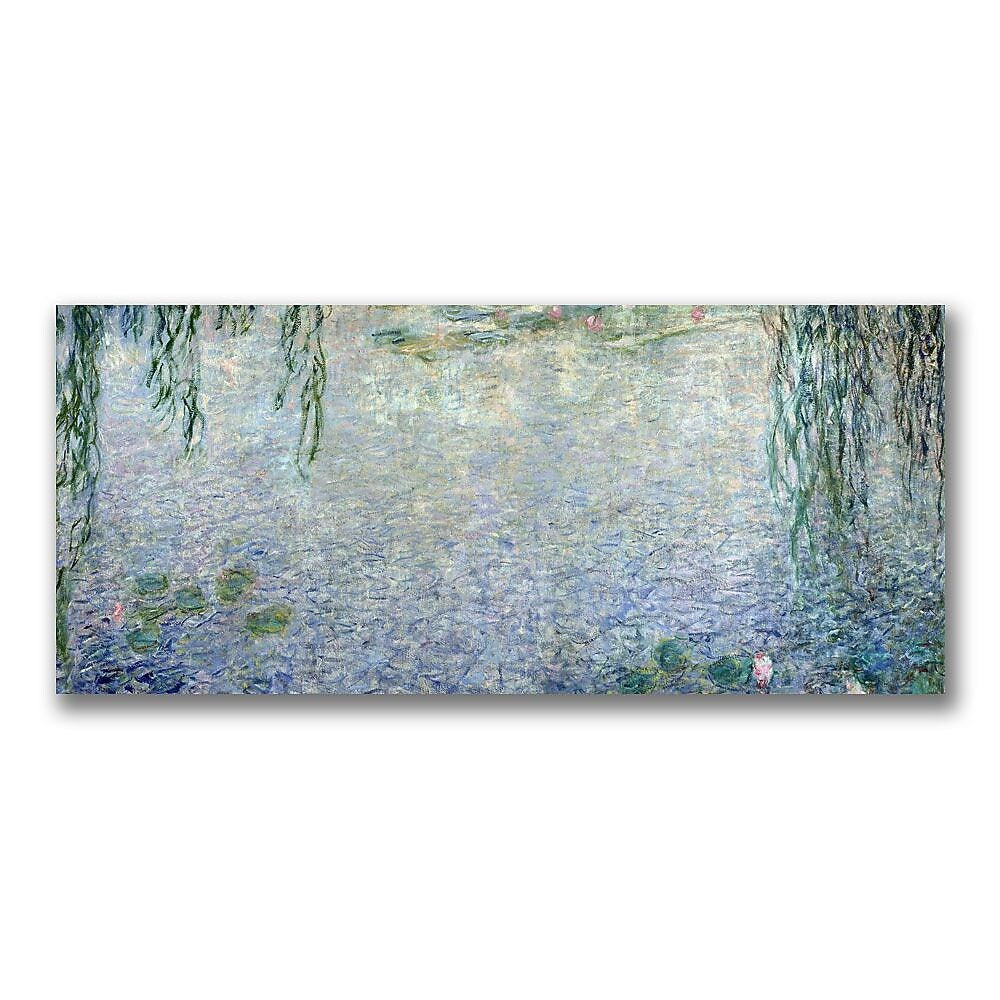 Trademark Fine Art Claude Monet 'Waterlillies Morning II' Canvas Art 20x47 Inches