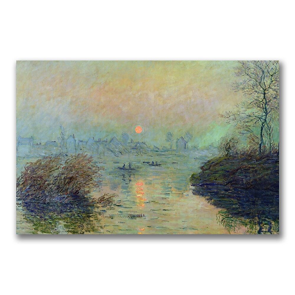 Trademark Fine Art Claude Monet 'Sun Setting over the Seine' Canvas Art 22x32 Inches