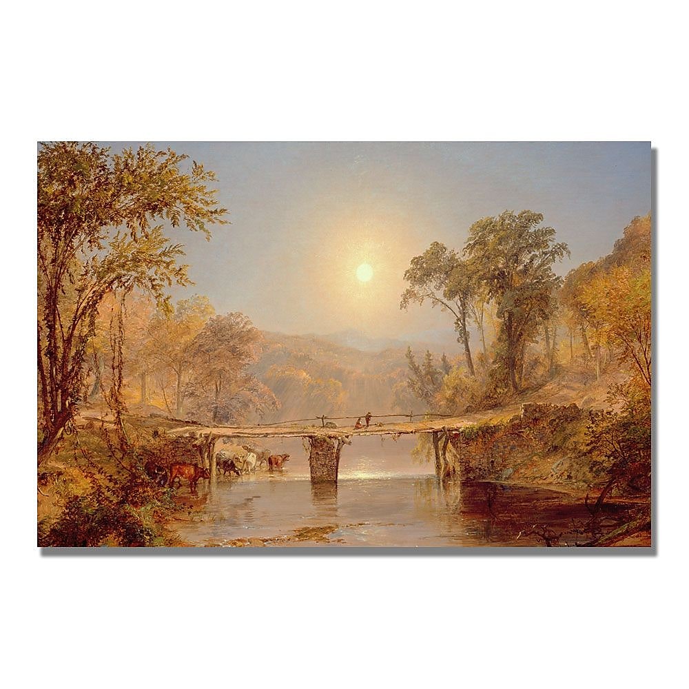 Trademark Fine Art Jasper Cropsey 'Indian Summer on the Delaware' Canvas Art 30x47 Inches