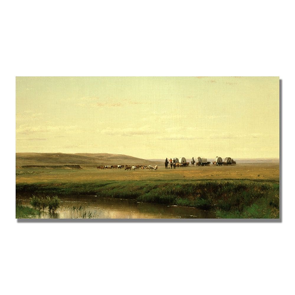 Trademark Fine Art Thomas Ehittredge 'A Wagon Train on the Plain' Canvas Art