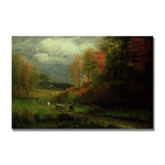 Trademark Fine Art Albert Biersdant 'Rainy Day in Autumn' Canvas Art 22x32 Inches