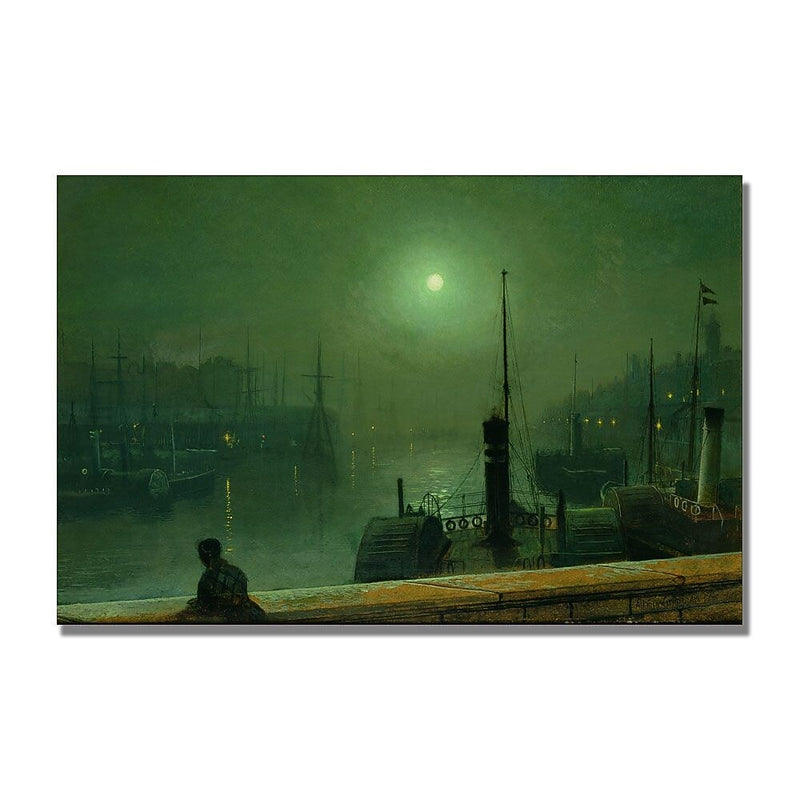 Trademark Fine Art John Grimshaw 'On the Clyde' Glasgow' Canvas Art 22x32 Inches