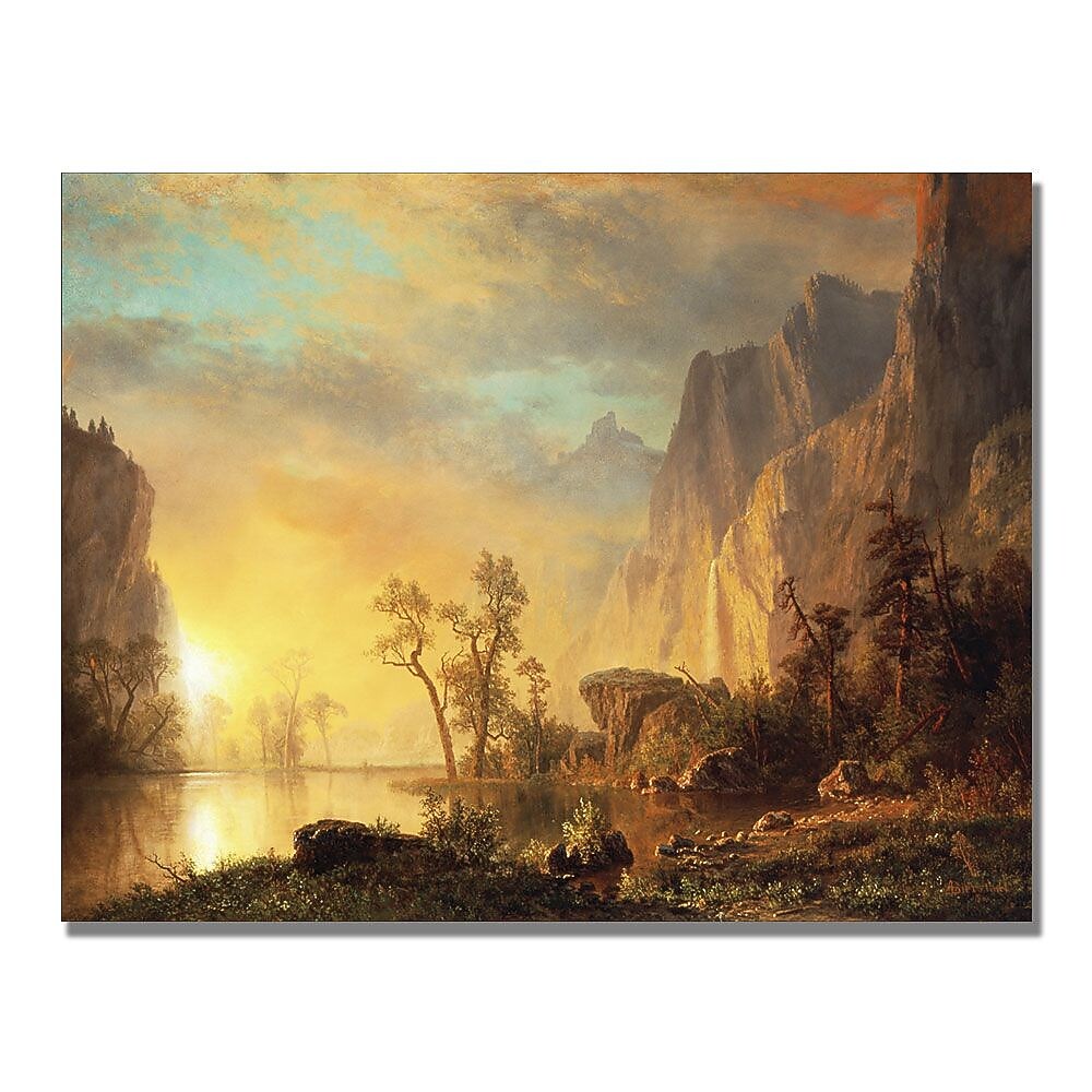 Trademark Fine Art Albert Biersdant 'Sunset in the Rockies' Canvas Art 18x24 Inches