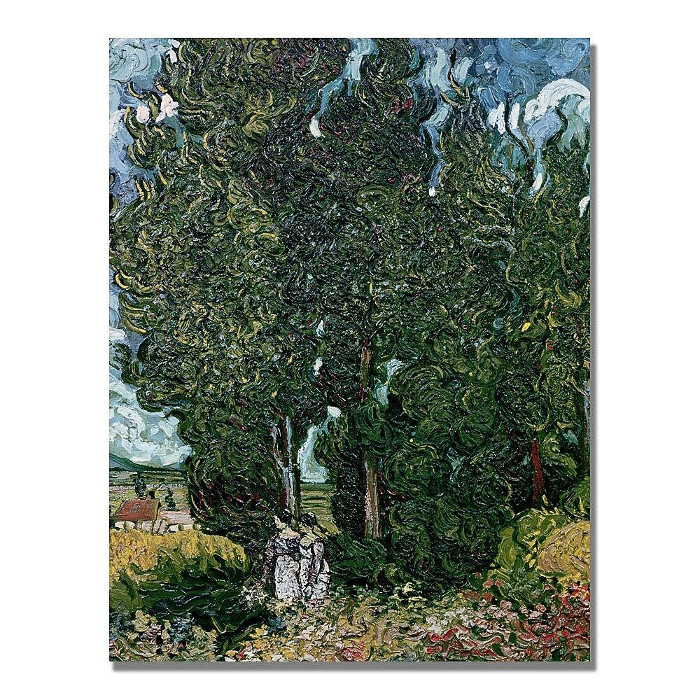 Trademark Fine Art Vincent Van Gogh 'The Cypresses' Canvas Art 35x47 Inches
