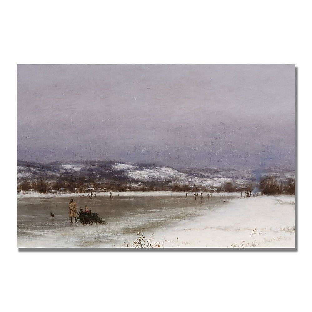 Trademark Fine Art Jervis McEntee 'Gathering Christmas Finery' Canvas Art 16x24 Inches