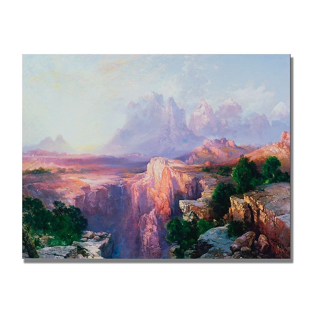 Trademark Fine Art Thomas Moran 'Rock Tower of the Rio Virgin' Canvas Art 22x32 Inches