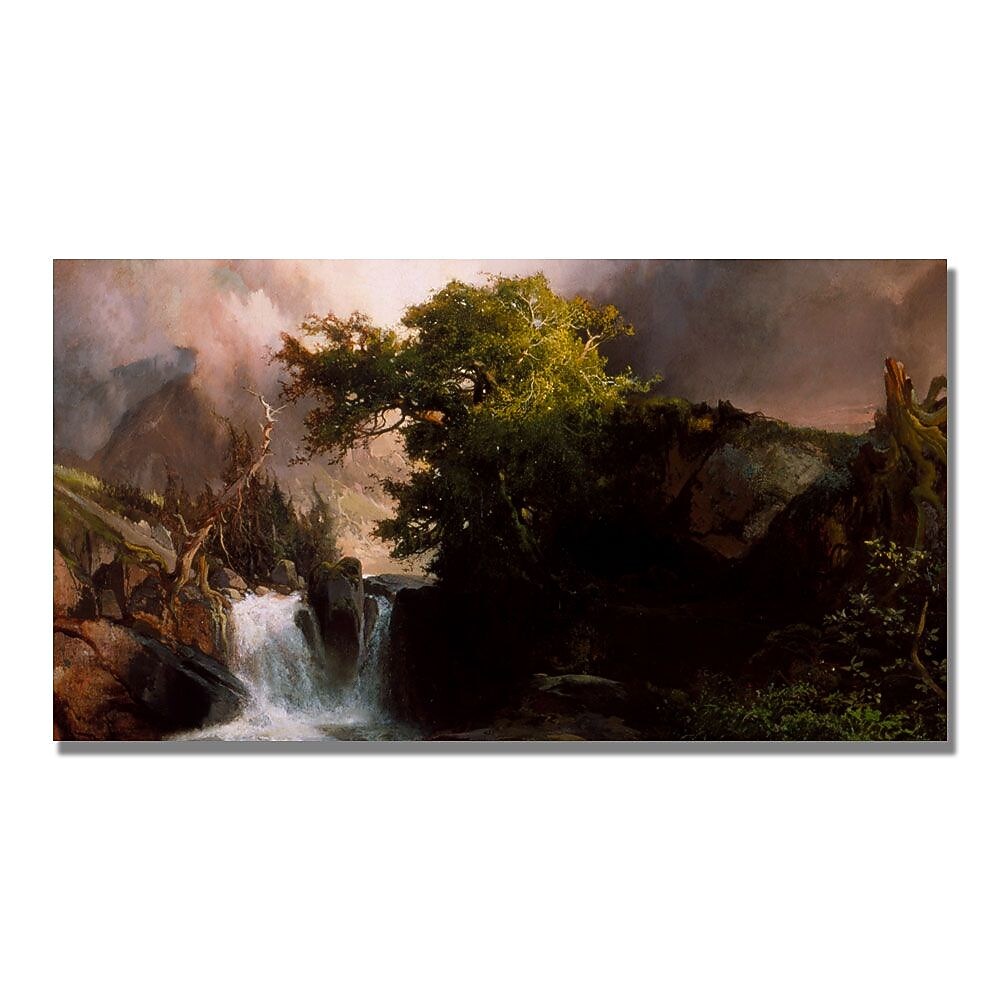 Trademark Fine Art Thomas Moran 'A Mountain Stream' Canvas Art 16x32 Inches