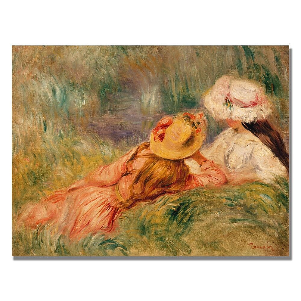Trademark Fine Art Pierre Renoir 'Young Girls by the Water' Canvas Art 35x47 Inches