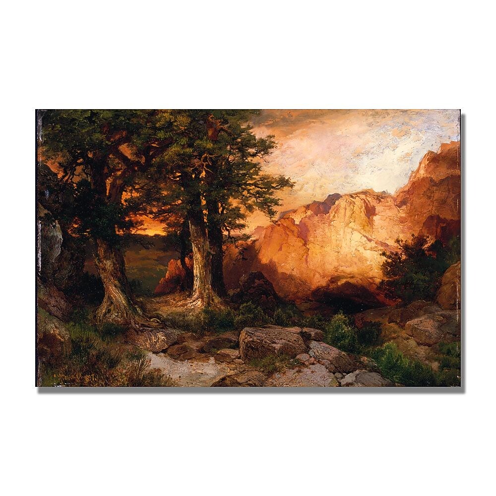 Trademark Fine Art Thomas Moran 'Western Sunset' Canvas Art