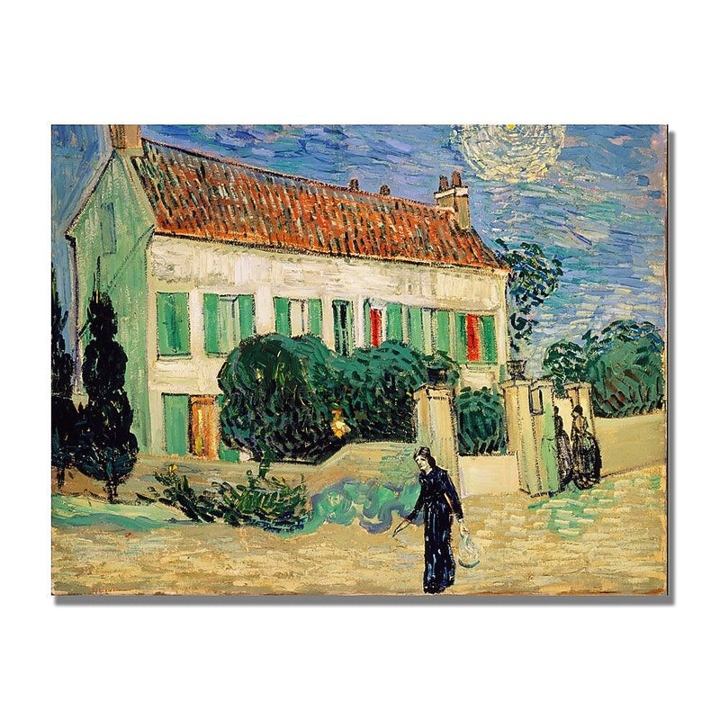 Trademark Fine Art Vincent Van Gogh 'White House at Night' Canvas Art