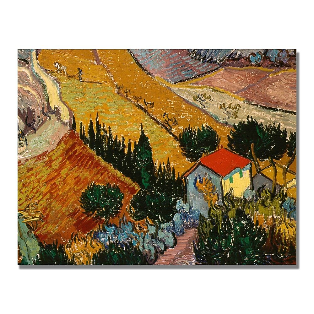 Trademark Fine Art Vincent Van Gogh 'Landscape with House' Canvas Art