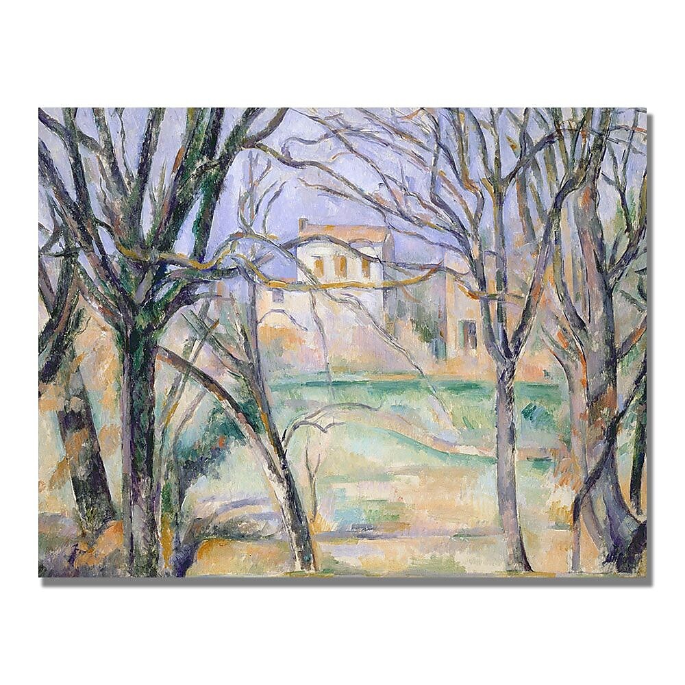 Trademark Fine Art Paul Cezanne 'Trees and Houses' Canvas Art 24x32 Inches