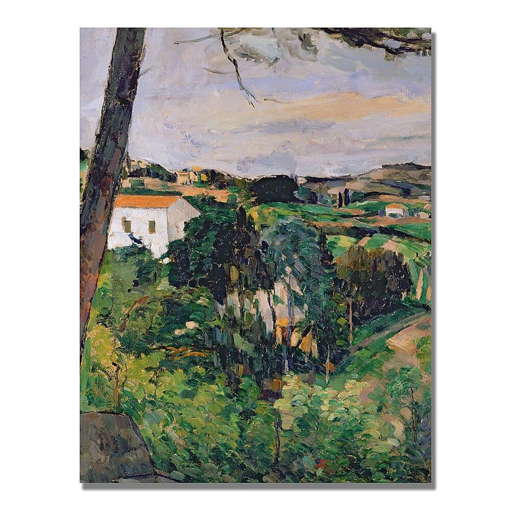 Trademark Fine Art Paul Cezanne 'Landscape with Red Roof' Canvas Art 18x24 Inches